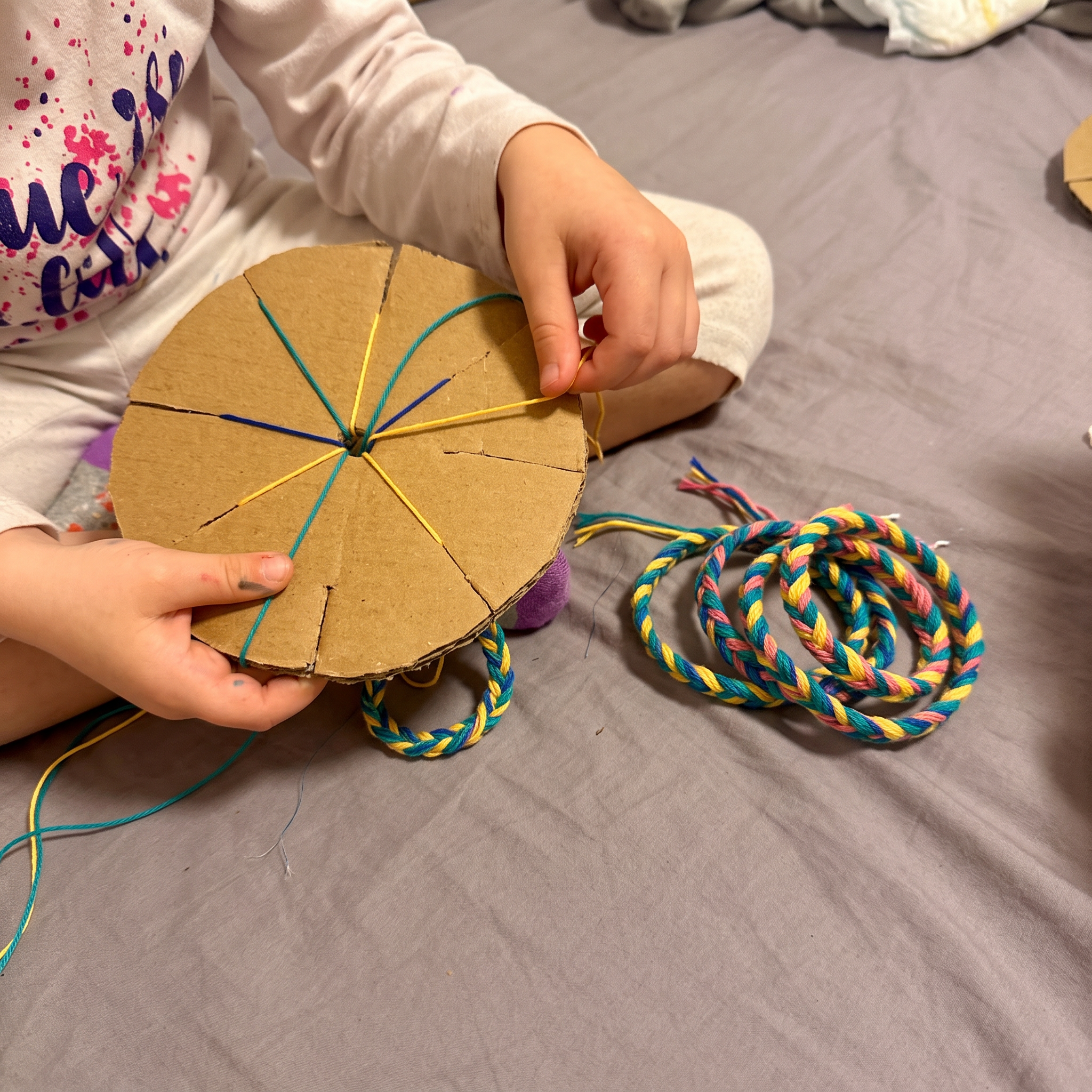 Cardboard Kumihimo Loom Bracelets