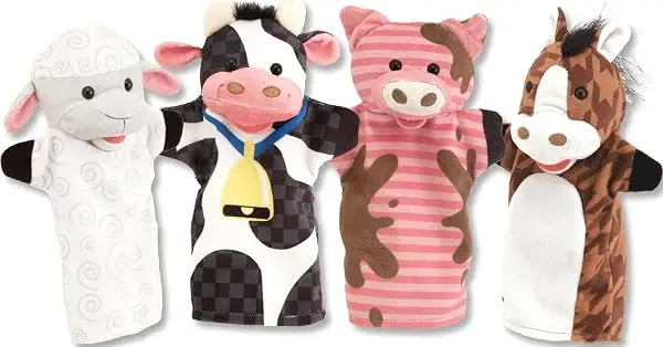 Melissa & Doug farm hand puppets (set of 4)