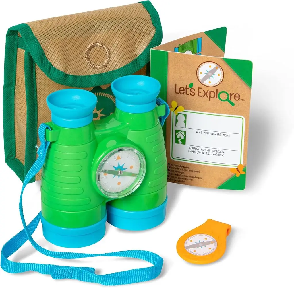 Kids' binoculars and compass set
