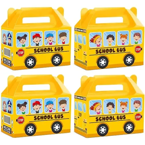 School bus shaped favor boxes