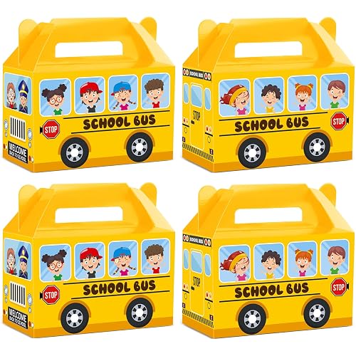 School bus shaped favor boxes