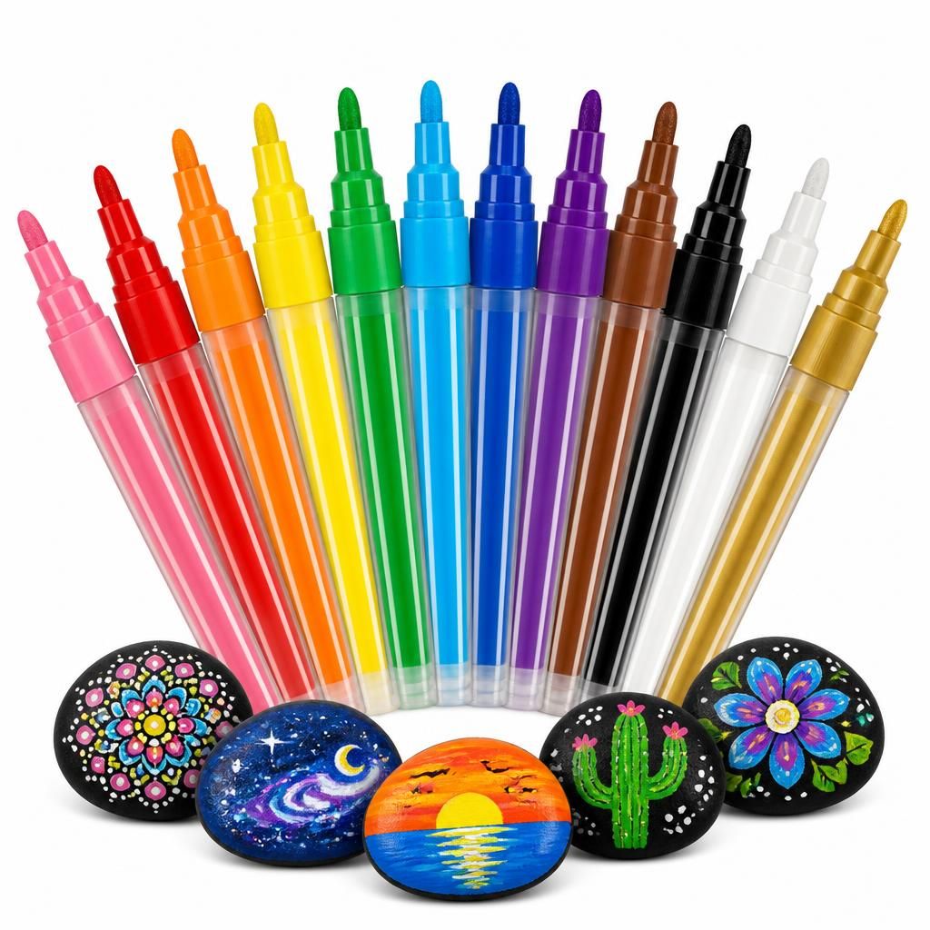 Acrylic paint pens for rock painting