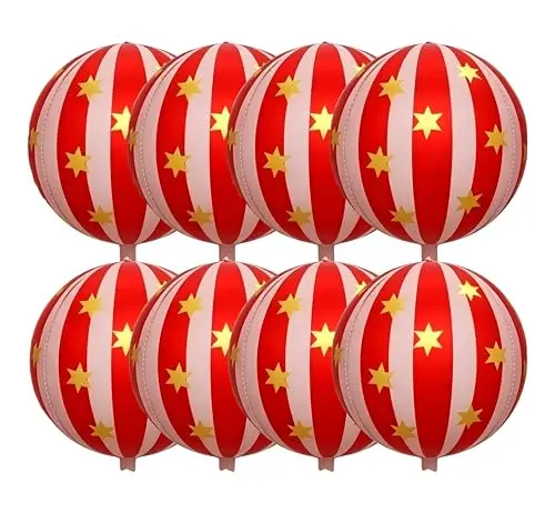 Striped foil balloons