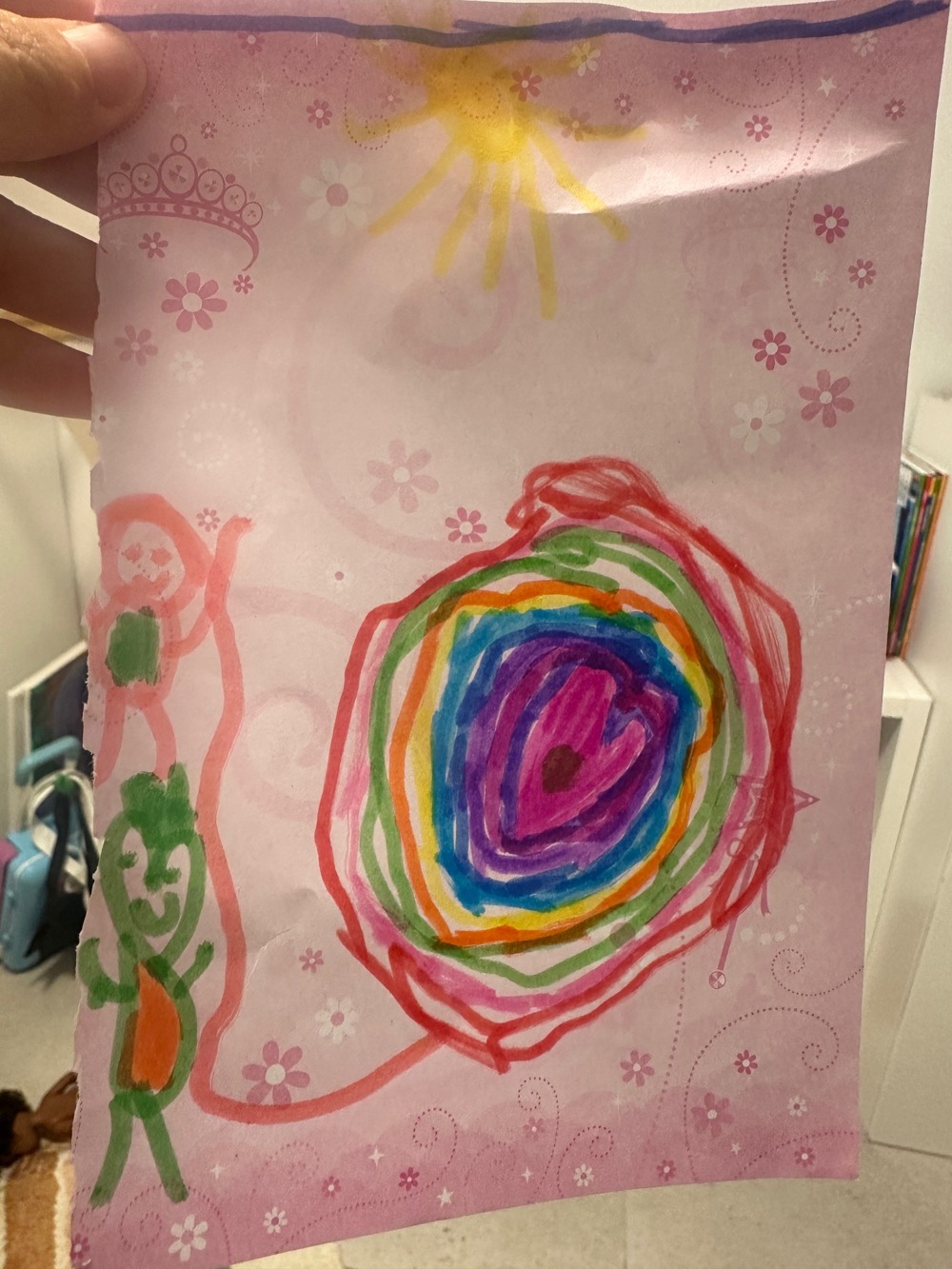 The original drawing, exactly as she made it.