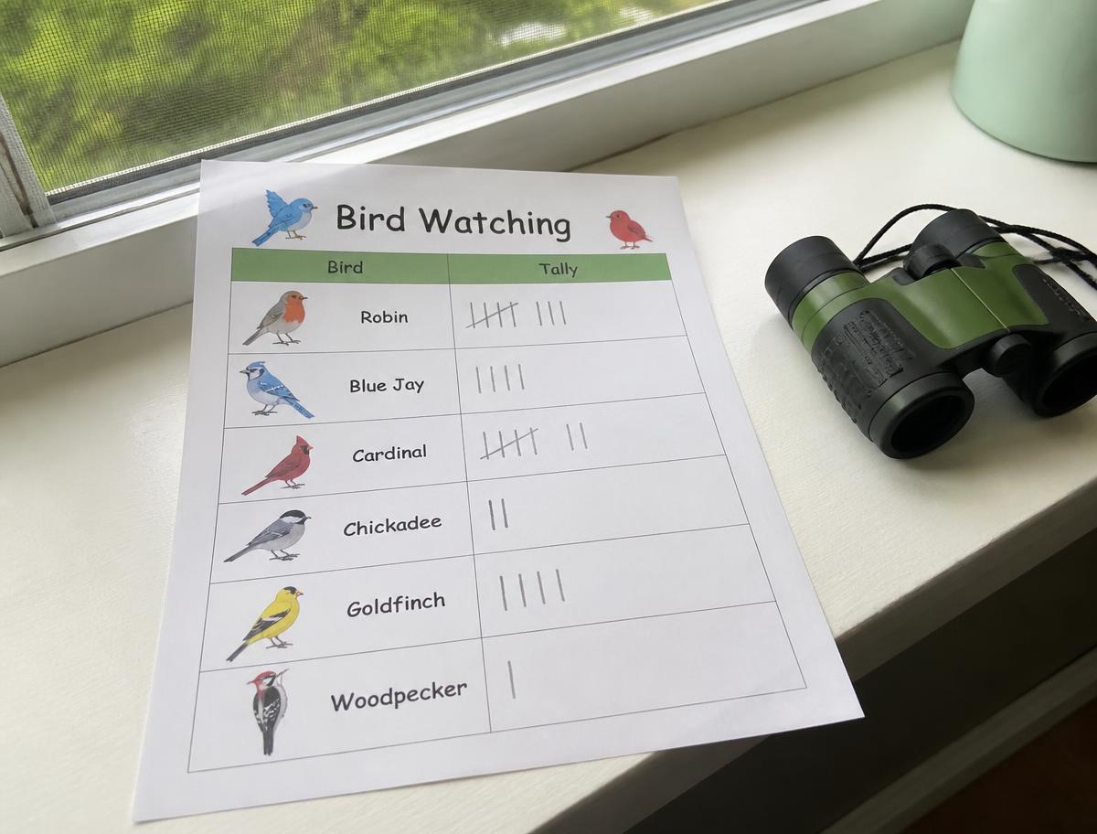 The tally sheet on the windowsill, filled in over a week.