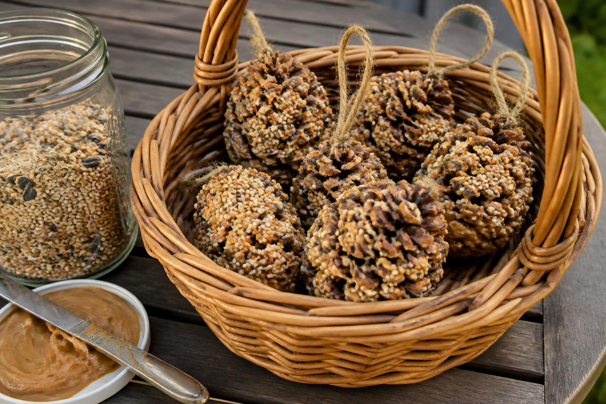 Pinecone Bird Feeder Basket