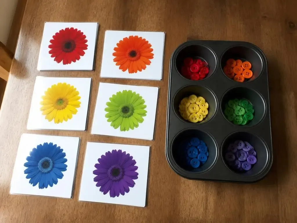 The leftovers become a colour sorting tray.