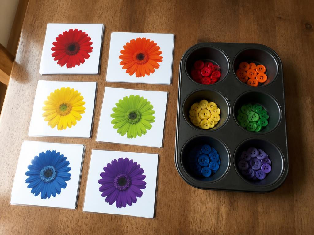 The leftovers become a colour sorting tray.