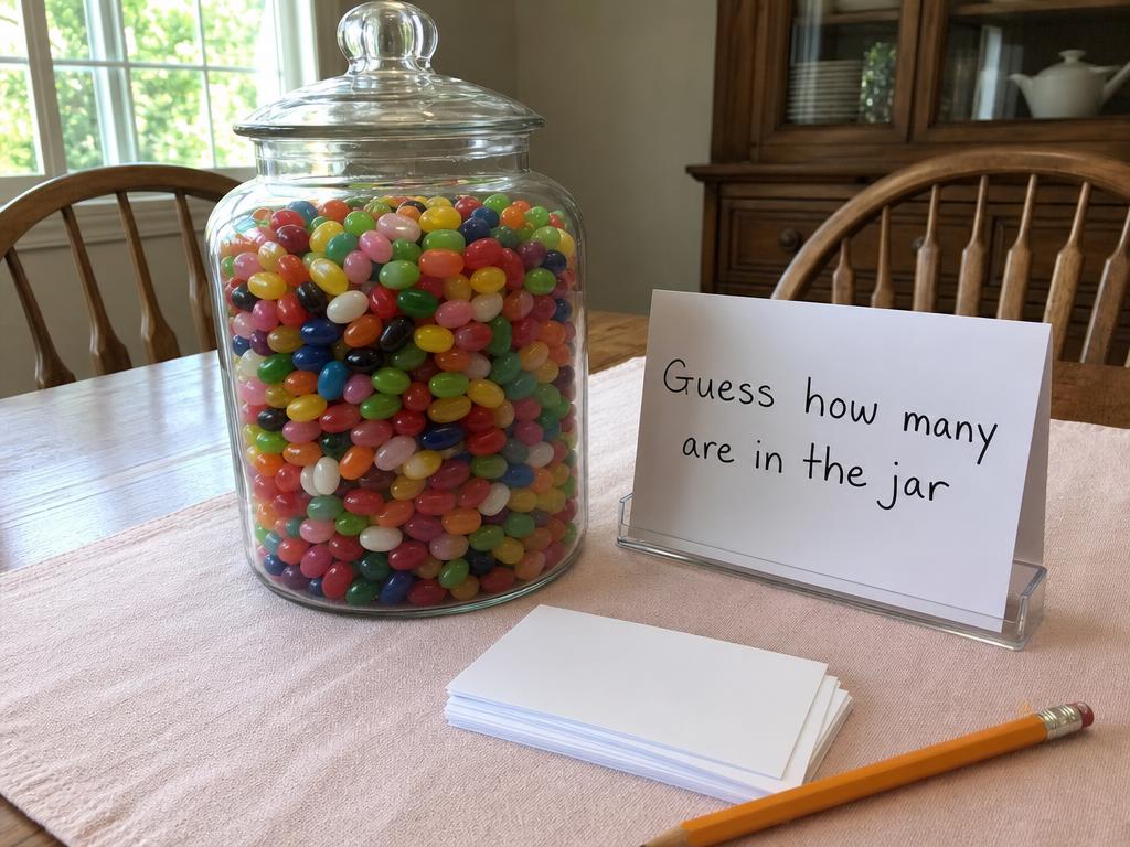 One jar, one pencil, a whole party of guesses.