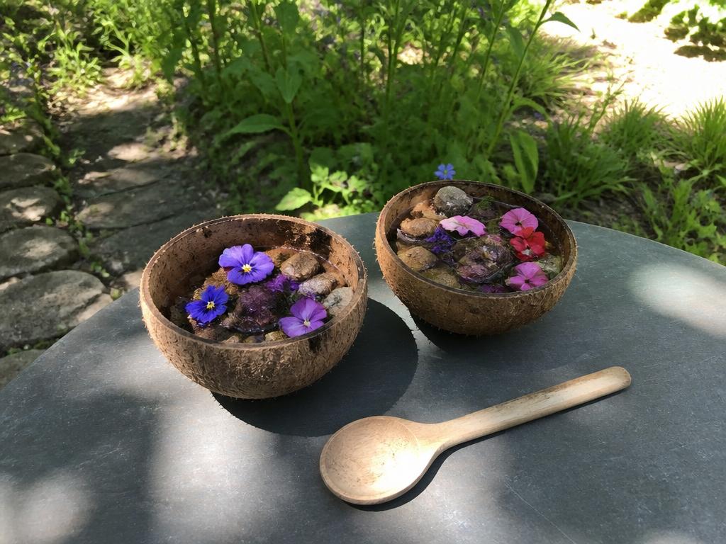 Two months later the shells are still the best bowls in our mud kitchen.