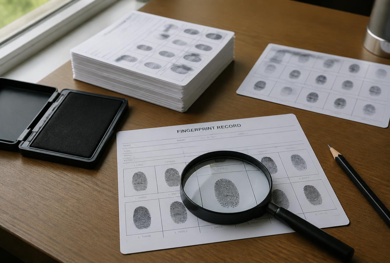 Fingerprints on white card - the favourite ten minutes.