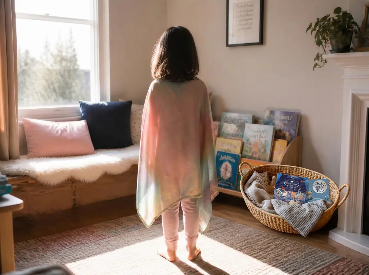 A silk scarf becomes a cape in about two seconds