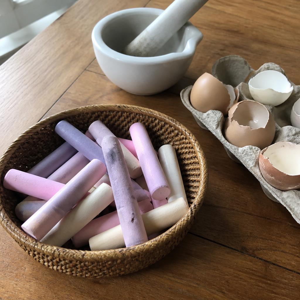 Homemade Eggshell Sidewalk Chalk