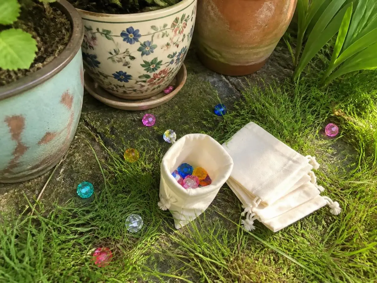 Gems tucked between the plant pots.