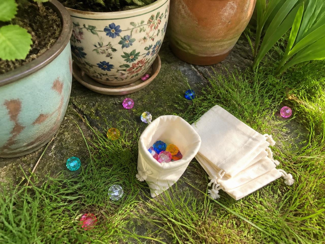 Gems tucked between the plant pots.