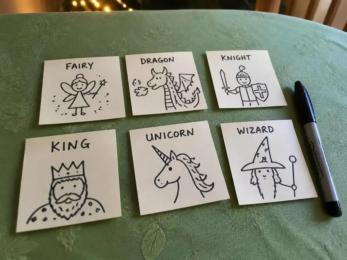 Draw the pictures so the little ones can play too.