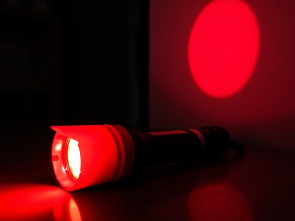 Red cellophane over the lens turns the whole wall a different colour.