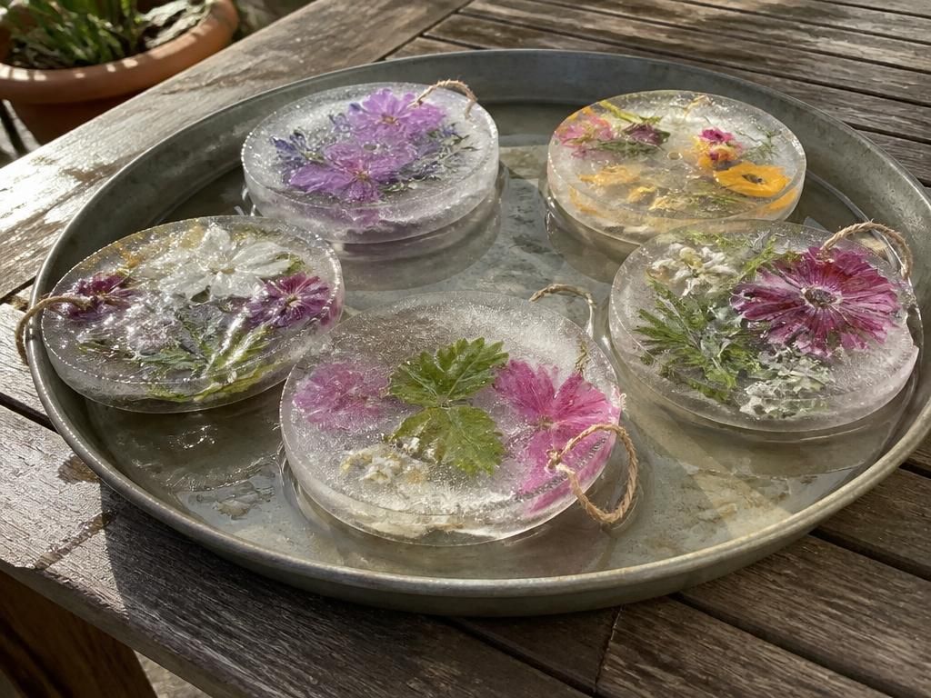 All the discs out on a tray, slowly melting in the afternoon sun