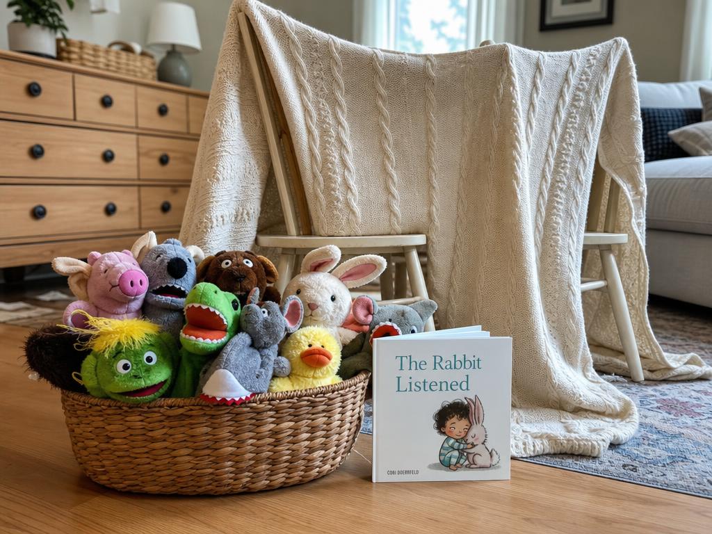 Hand Puppet Theater Basket
