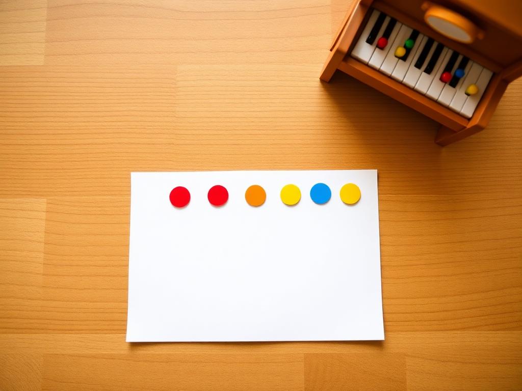 The song card: just a row of dots to follow.