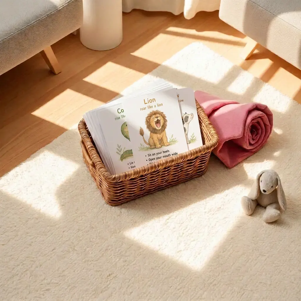 Kids Yoga Cards Basket
