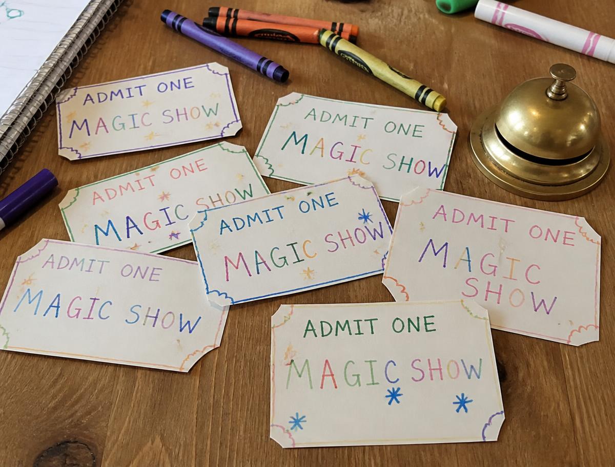 Hand-made tickets. This is the part that produces real rehearsal.