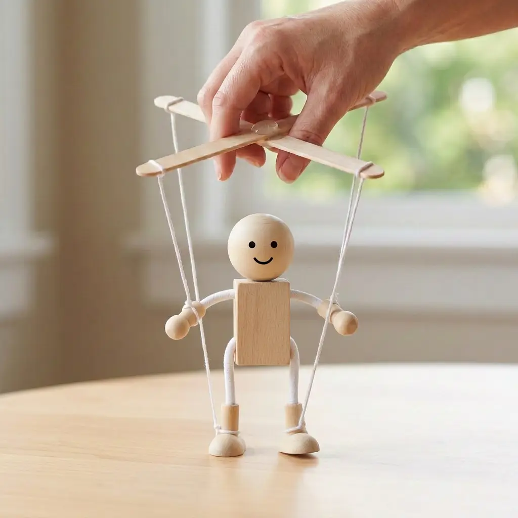 Marionette String Puppets Basket