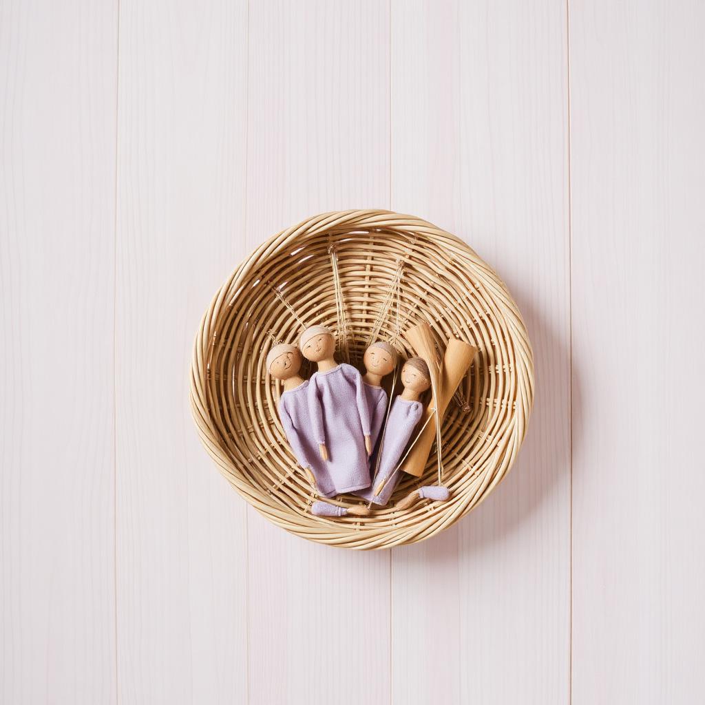 Marionette String Puppets Basket