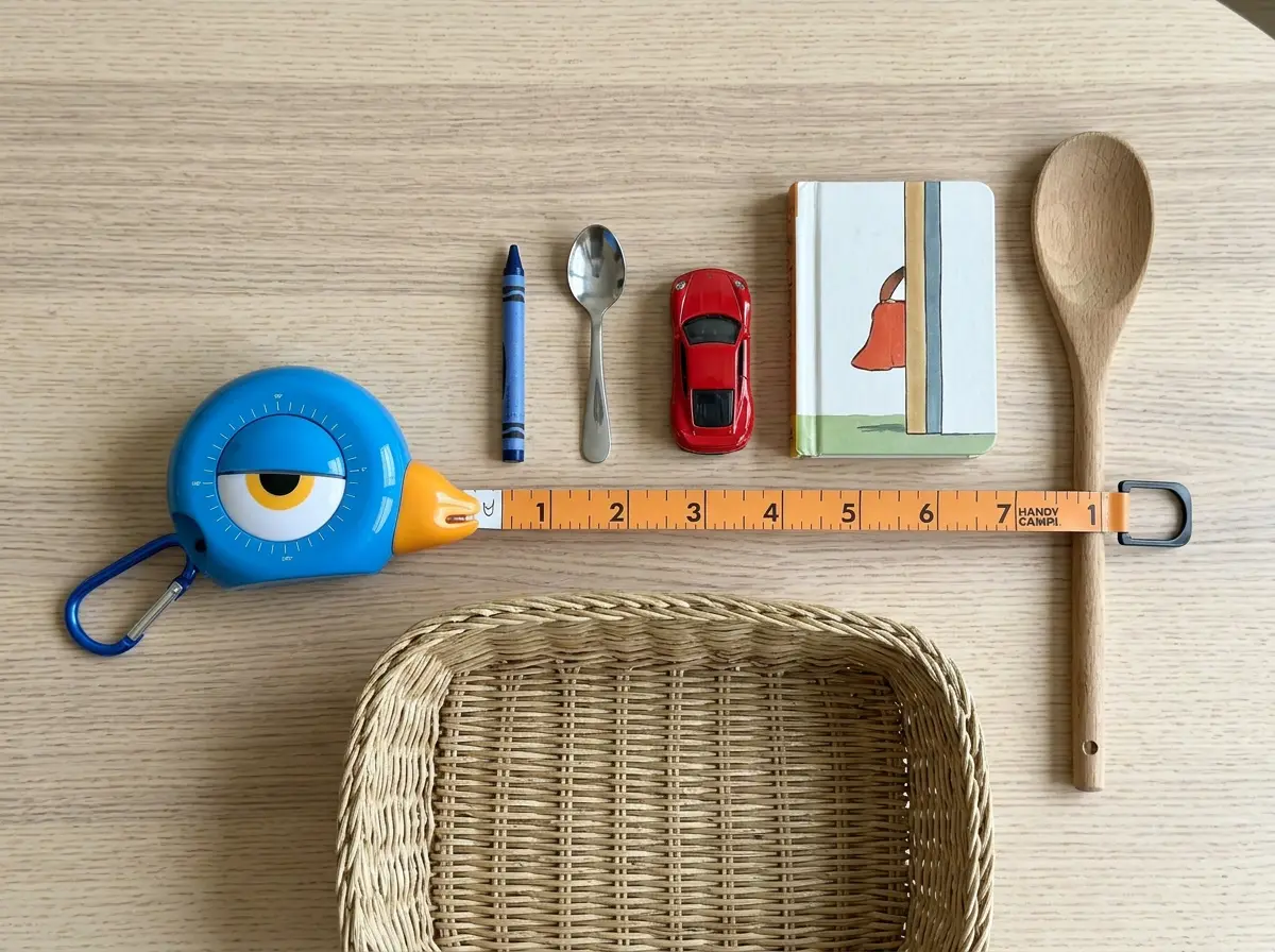 Ordering objects shortest to longest before anything is measured.