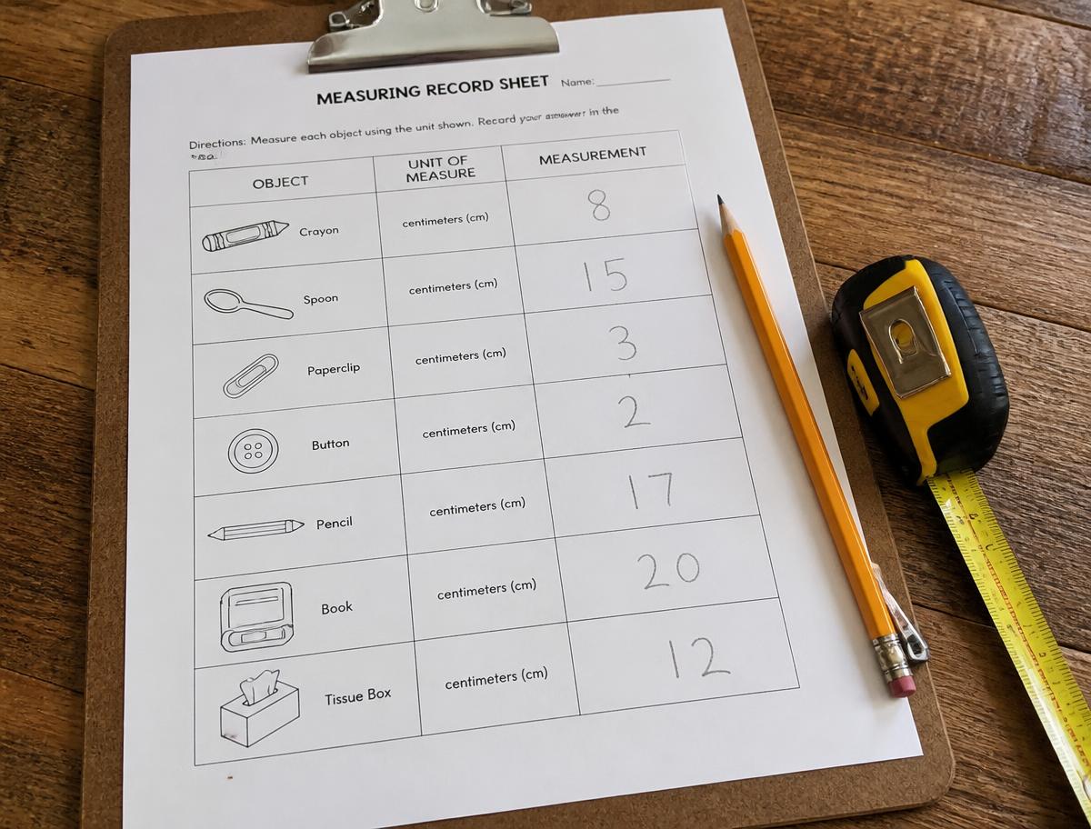 The record sheet after a morning - guessing, measuring, correcting.