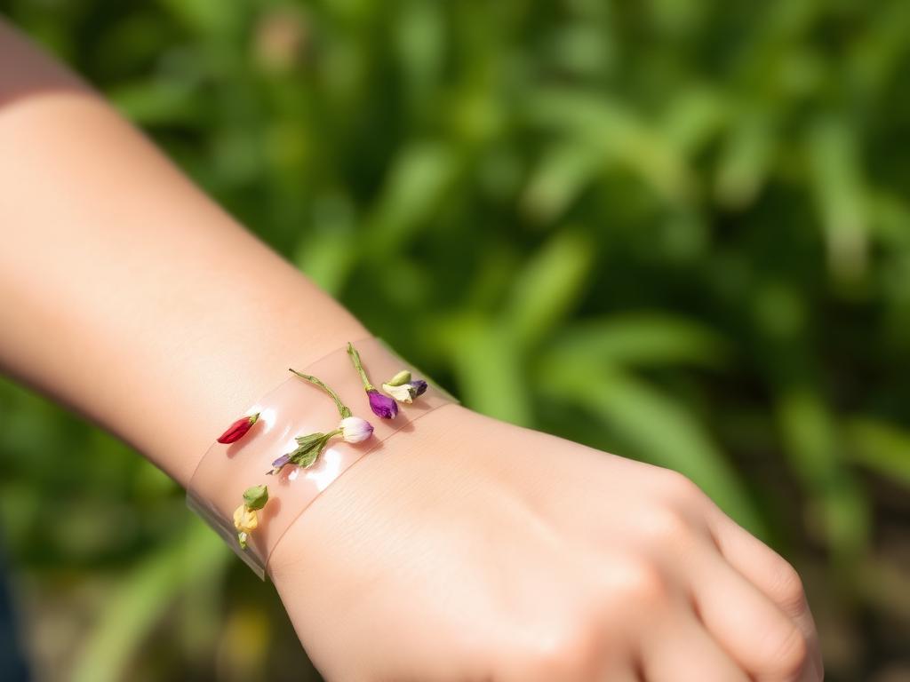 The leftover strip becomes a nature bracelet.