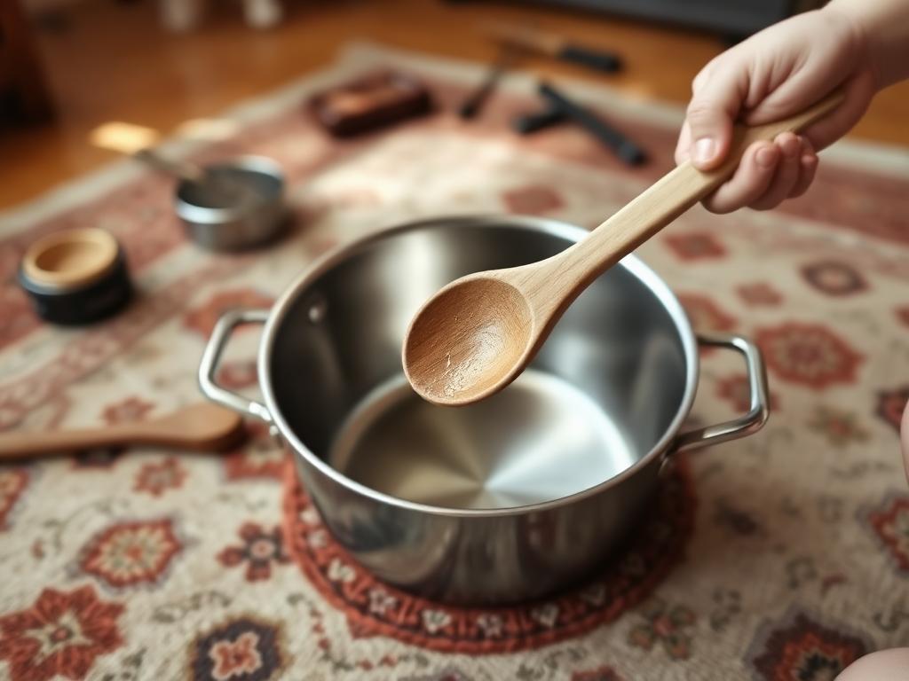 A pot and a wooden spoon still make the best drum in the house.