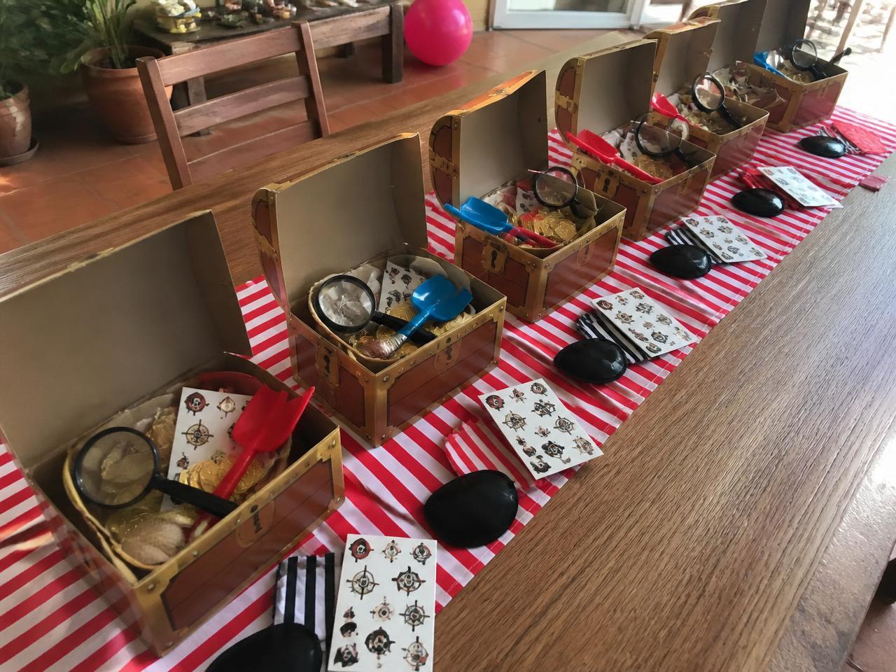 Favor boxes lined up and ready before anyone arrives.