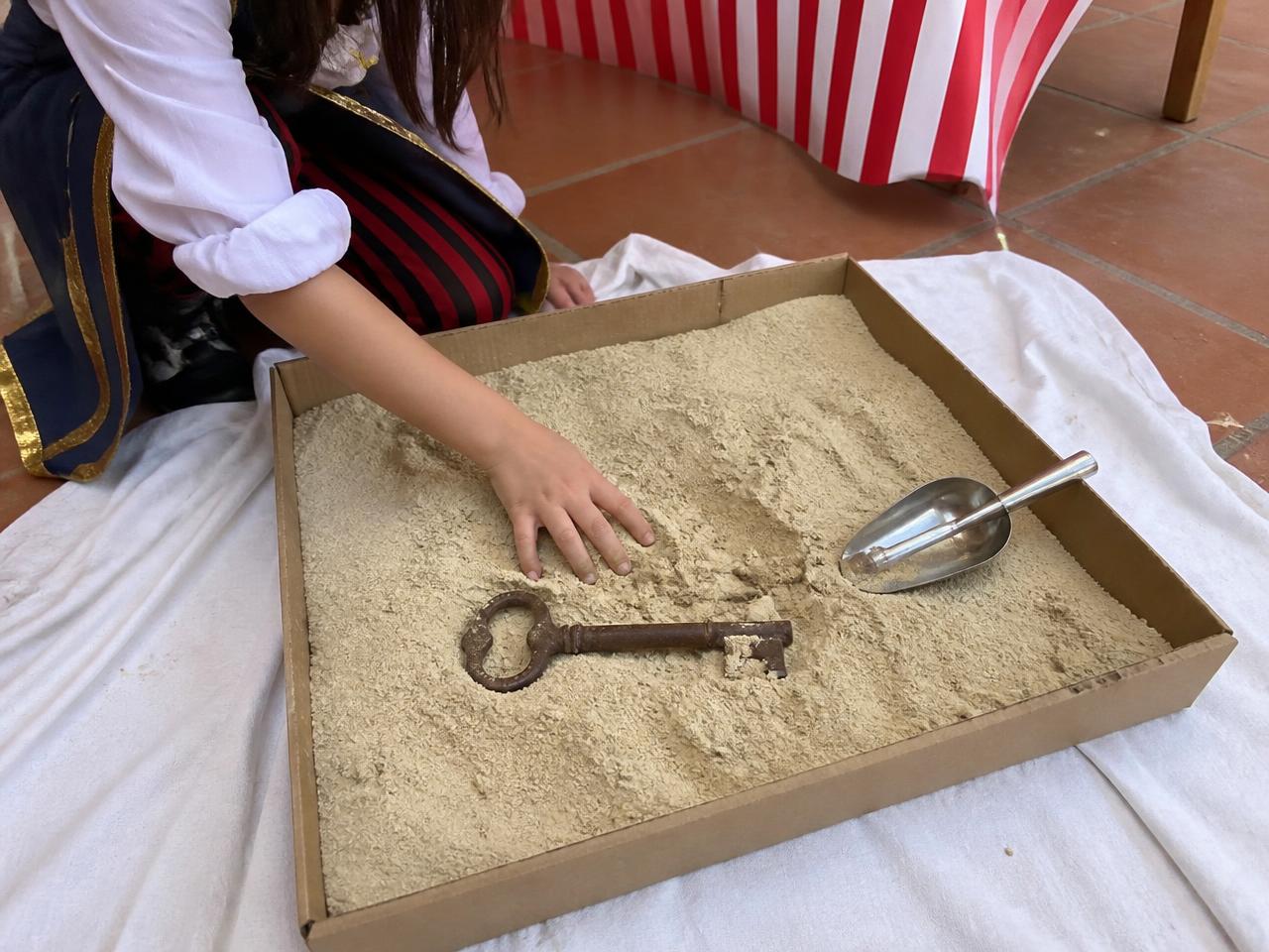 One old key, one box of sand, ten minutes of complete focus.