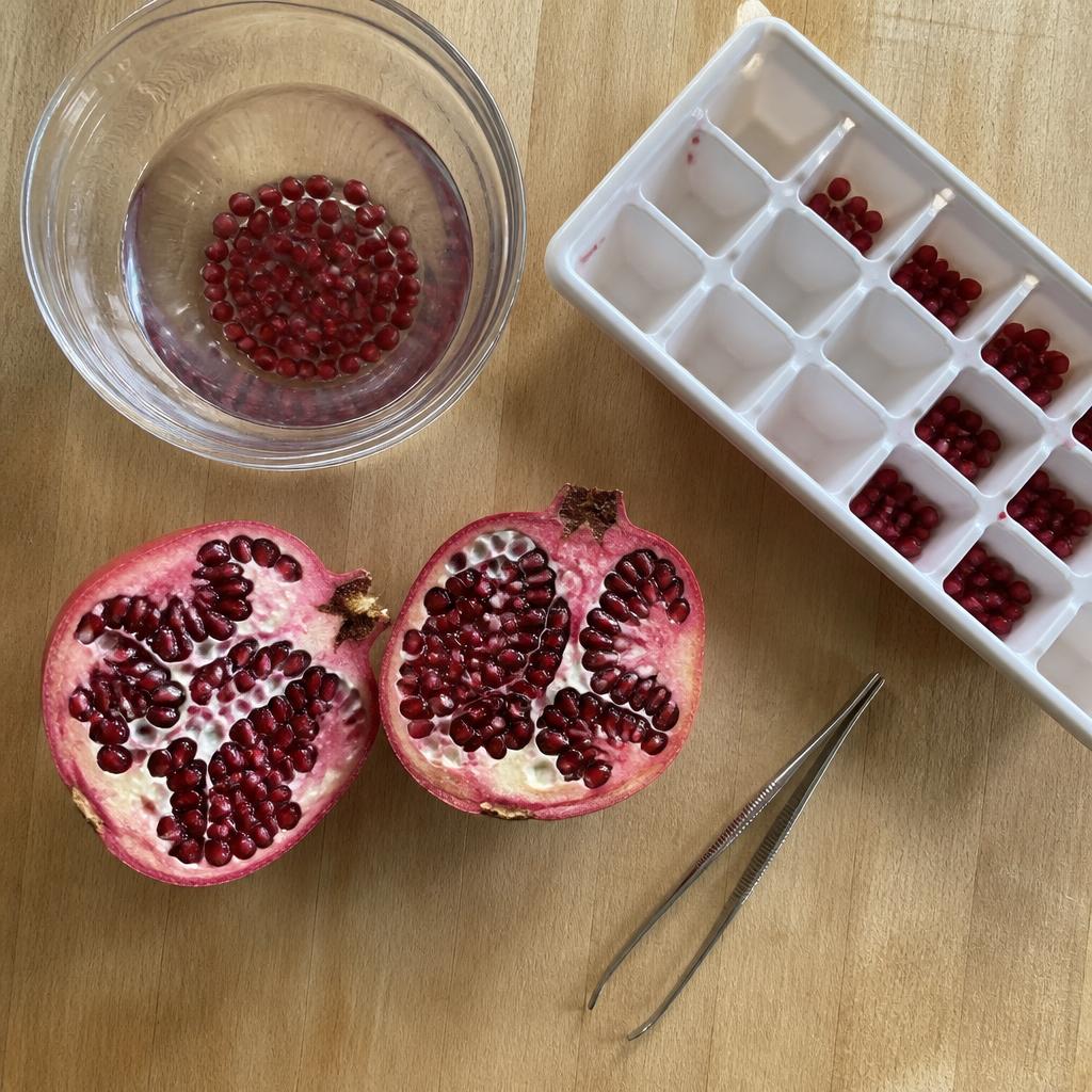 A bowl of water, an ice cube tray and tweezers — the whole mess-free setup.
