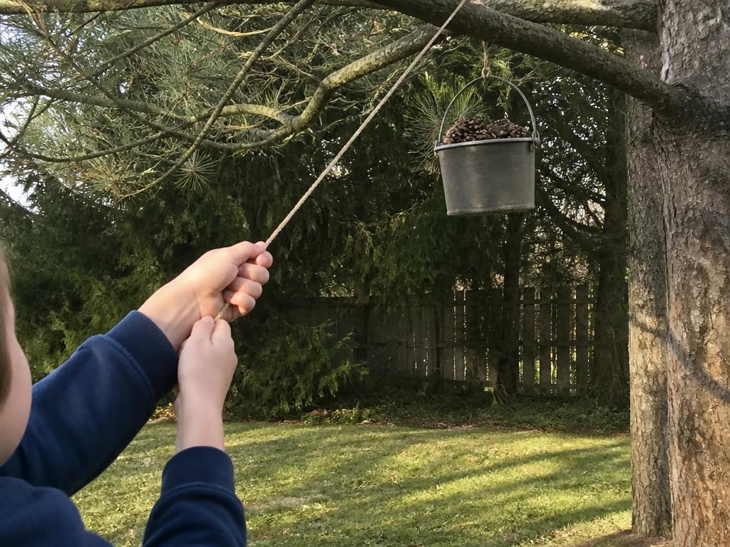 Pulling down to lift up — physics you can feel in your arms.