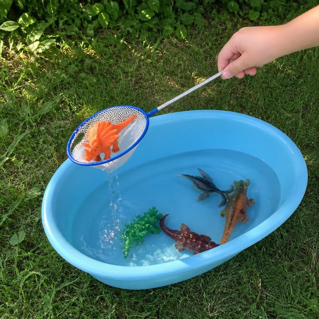 Scoop under, lift up, let the water drain through.
