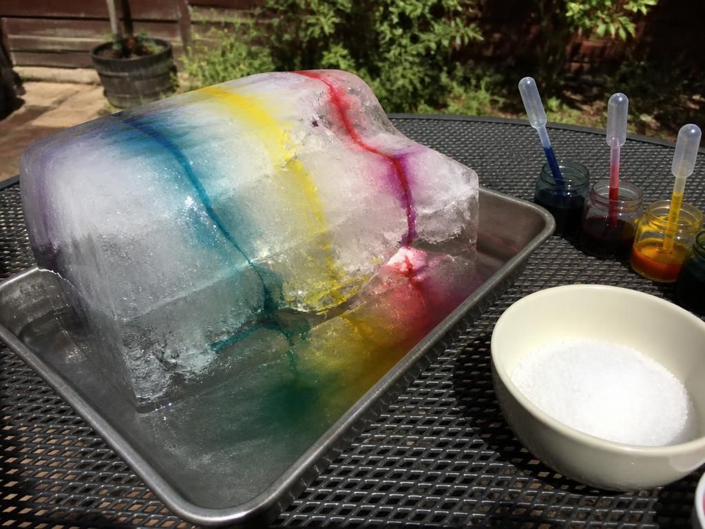 The big block with color running down the salt channels