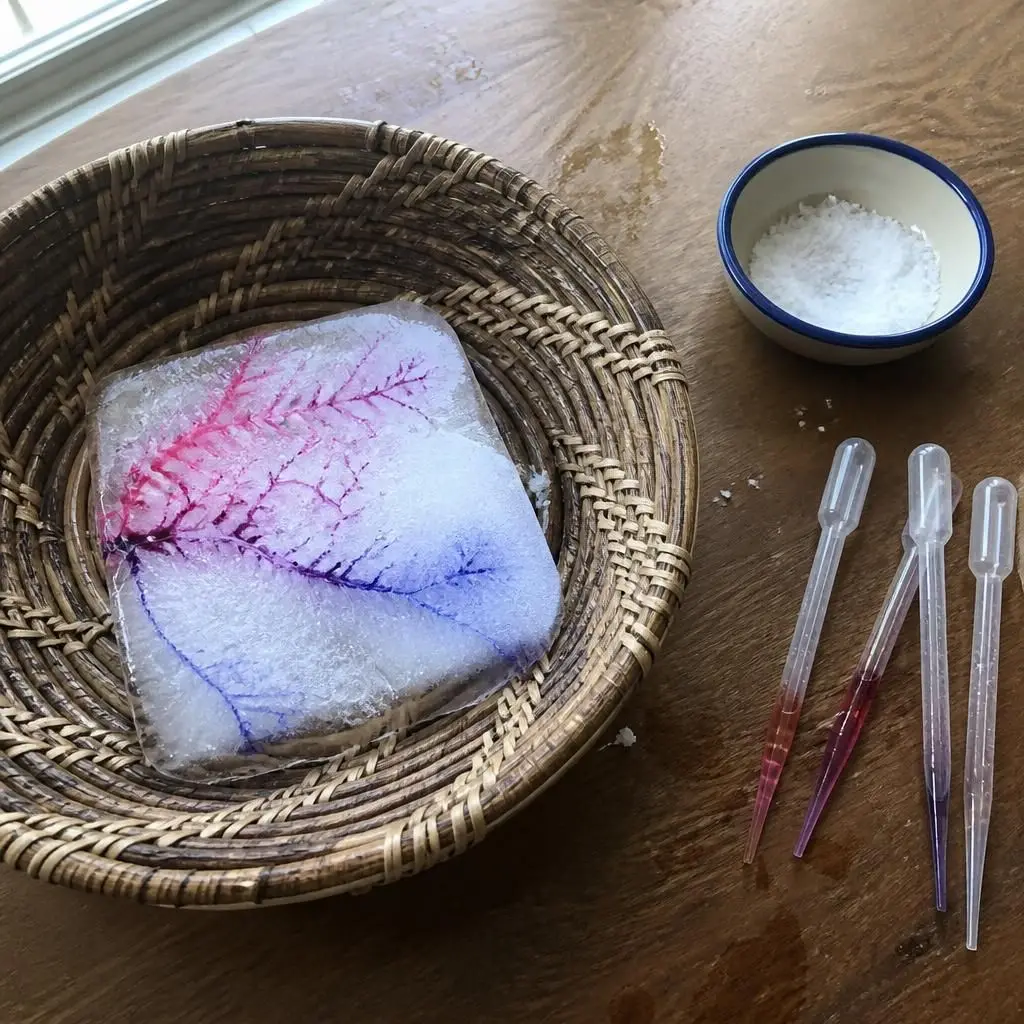 Salt & Watercolor Ice Sculptures