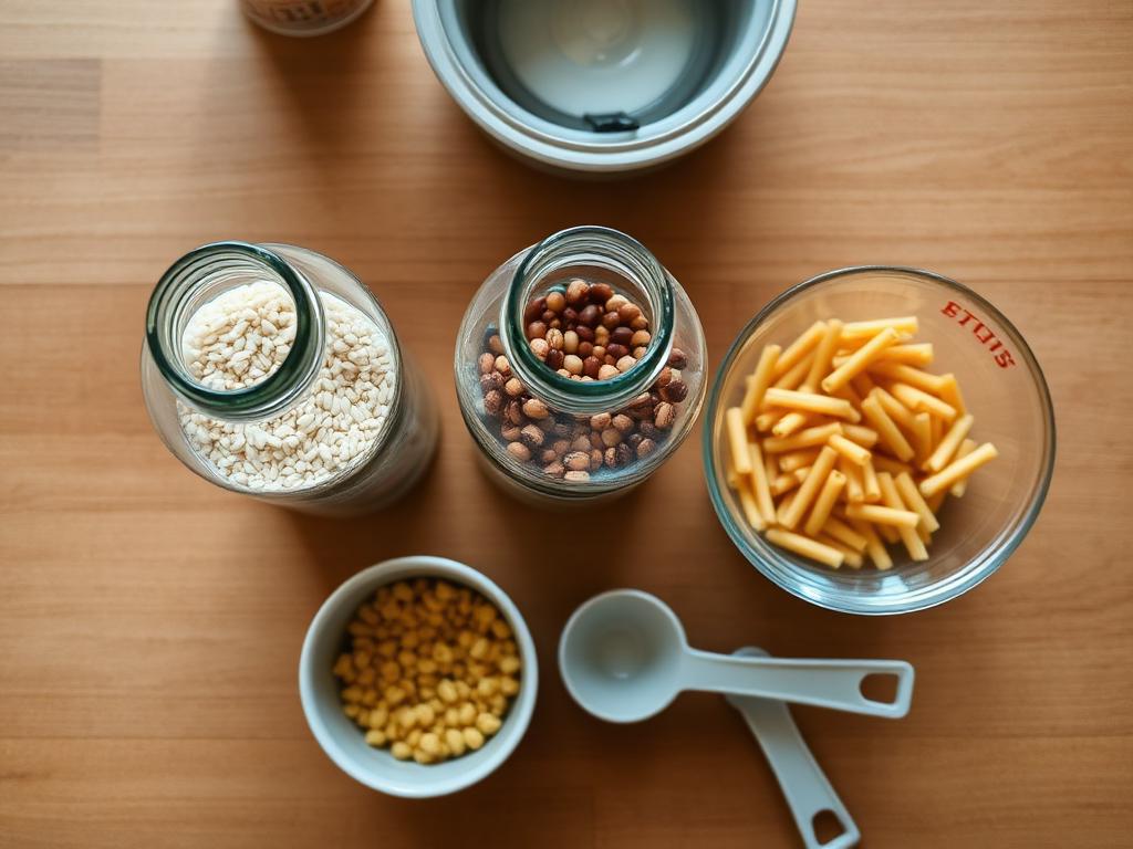 Rice, beans and pasta — a different sound in every bottle.