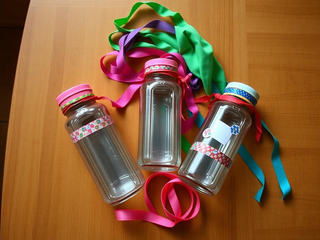 Lids taped tight, washi tape and stickers on, ribbons ready.