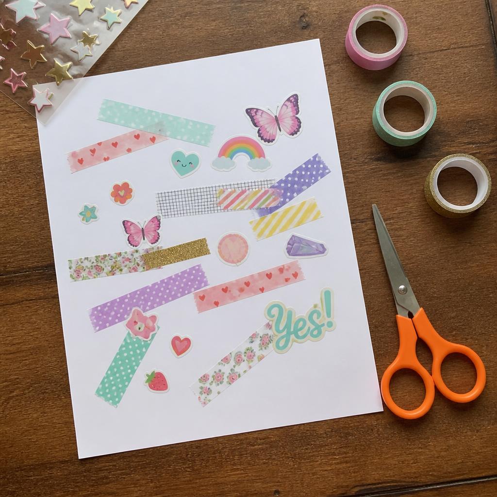Sticker & Washi Tape Collage