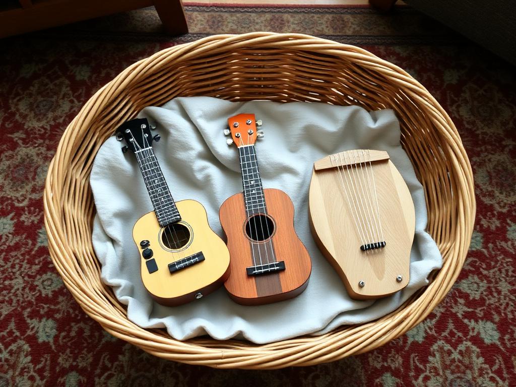 The whole string section, ready in the basket.