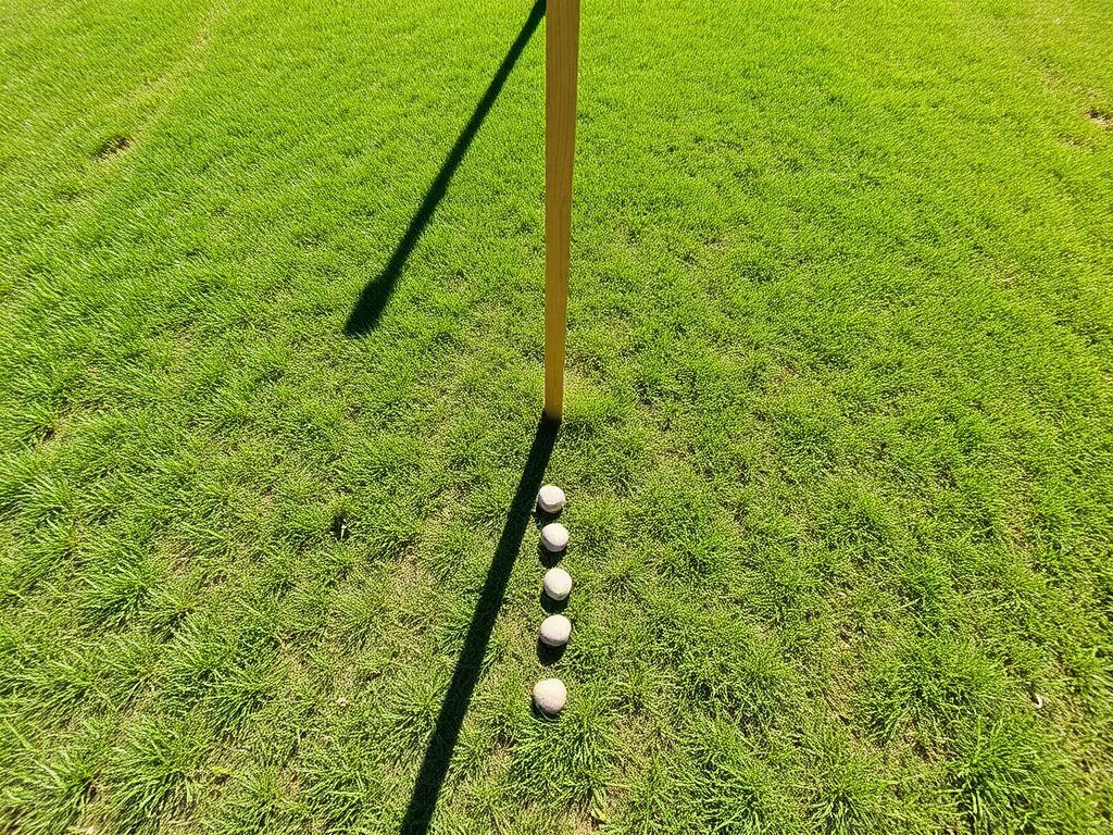 One stick in the ground and a line of pebbles — that's the whole sundial.