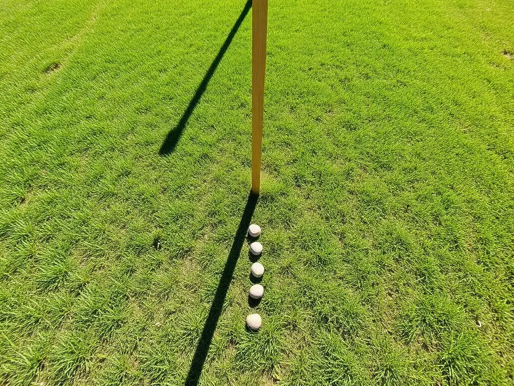 One stick in the ground and a line of pebbles — that's the whole sundial.