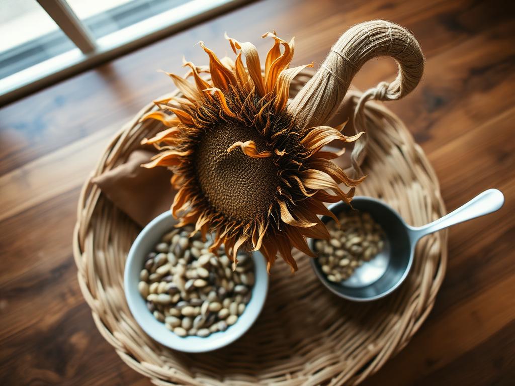 The whole dried head, a bowl, and a few paper cups — that's the entire basket.