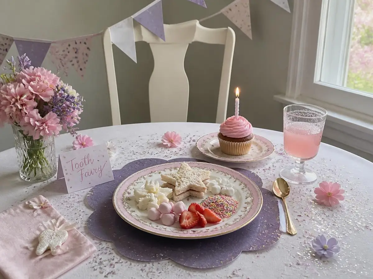 Star sandwiches, marshmallows, sprinkles and pink lemonade — one plate is the whole party.