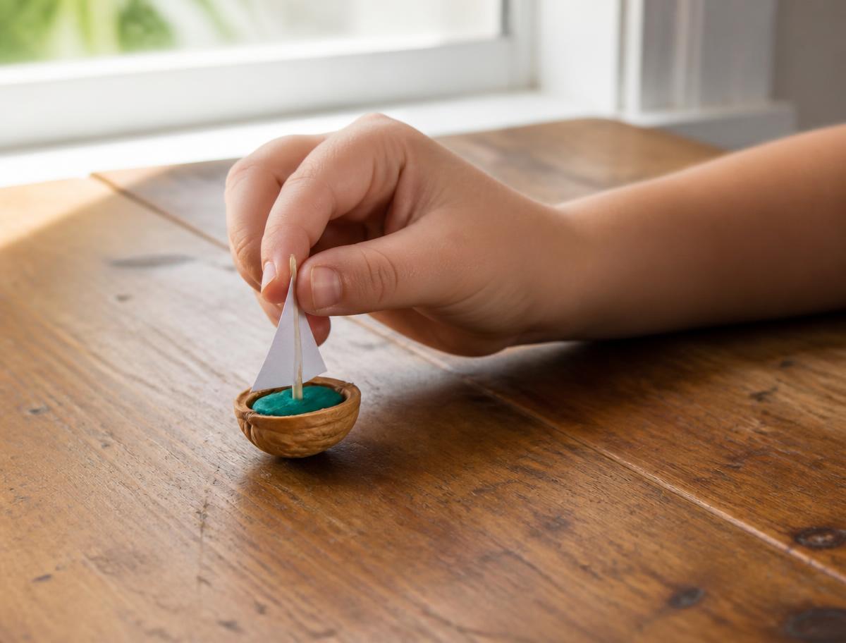 Pressing the clay in firmly is the step that decides whether it floats.