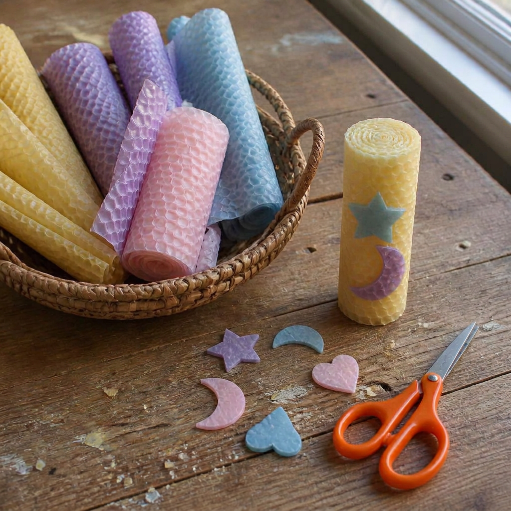 Rolled Beeswax Candle Basket