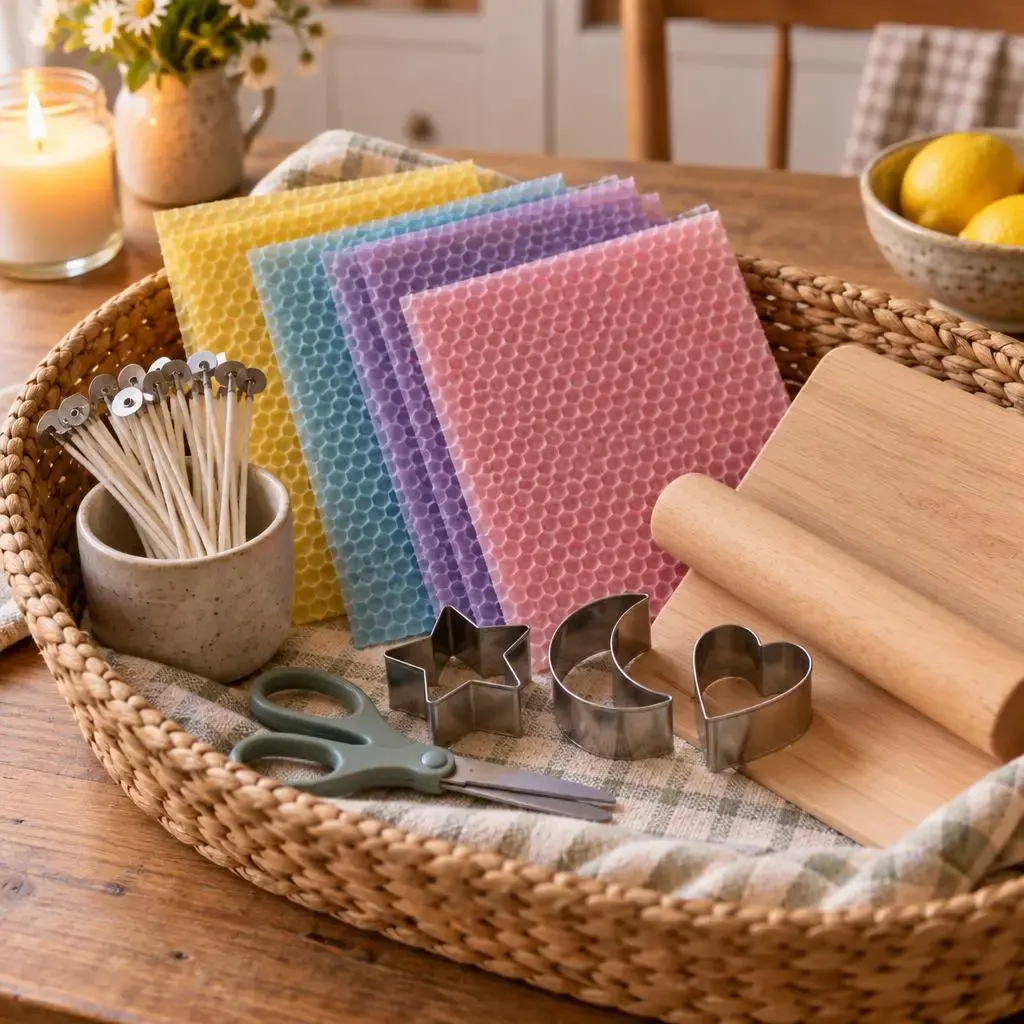Rolled Beeswax Candle Basket